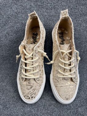 Gypsy Jazz Kyrie Metallic Leopard Lace-Up Sneakers in Beige NWOT Size 9
